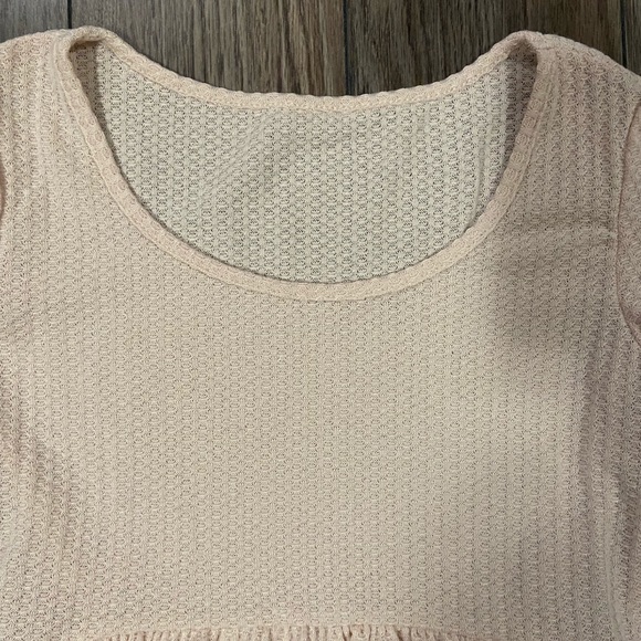 SHEIN peplum long sleeve cream off white shirt NWOT - Picture 4 of 4